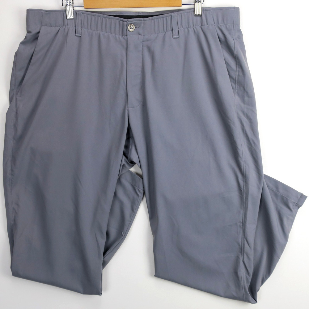 Mens Golf Pants 42x32 Gray Stretch Athletic Under Armour Showdown